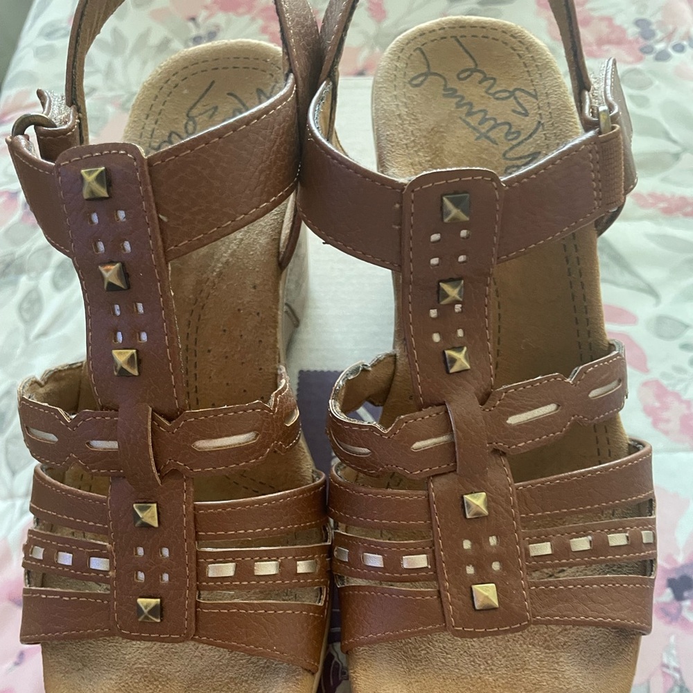 Clarks Brown Studded Women's Sandals